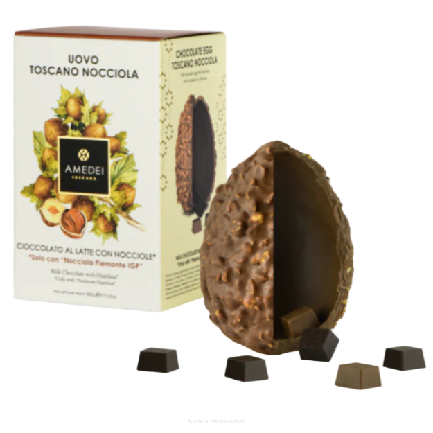 Jajko czekoladowe orzechowo-mleczne z niespodzianką Amedei, 500g