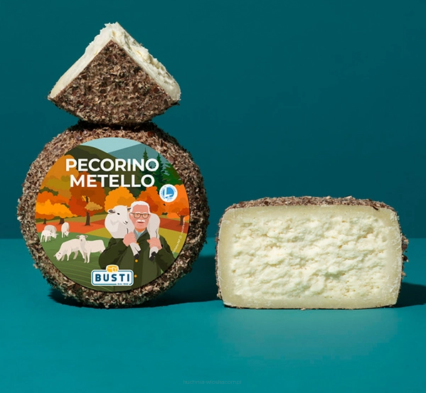Pecorino Metello, owczy ser dojrzewający w kasztanach jadalnych, Busti, ok. 380g (+/- 10g)