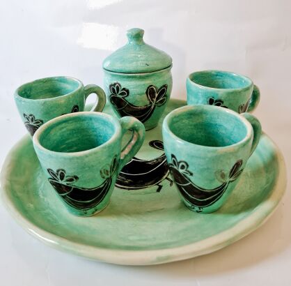Ceramiczny zestaw do kawy - rękodzieło z Sardynii