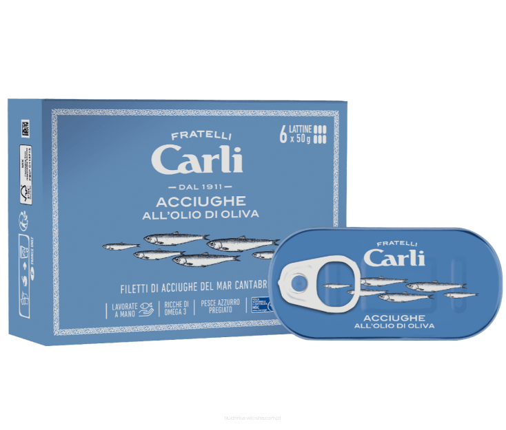 Anchois w oliwie z oliwek, Carli 50 g