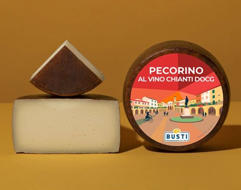 Pecorino z Winem Chianti Wzgórza Pizy DOCG Busti, ok. 270g (+/- 10g)