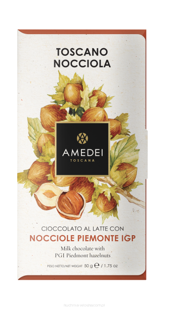 Toscano Nocciola - Czekolada Amedei mleczna z orzechami laskowymi, 50g