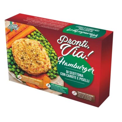 Hamburger wołowy "di scottona" z groszkiem i marchewką - danie gotowe 200g