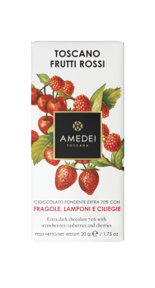 Mini czekolada Frutti Rossi ciemna z owocami, 20g