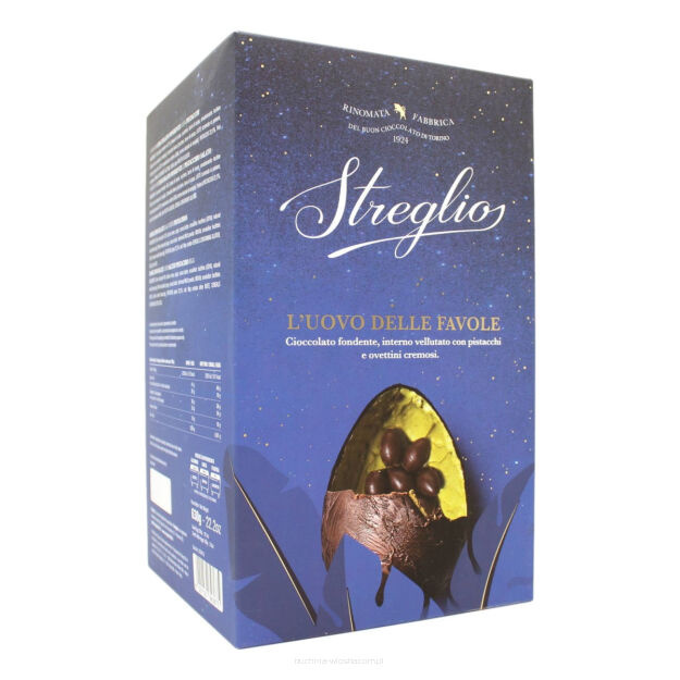 Jajko z gorzkiej czekolady z pistacjami i niespodzianką, Streglio, 630g