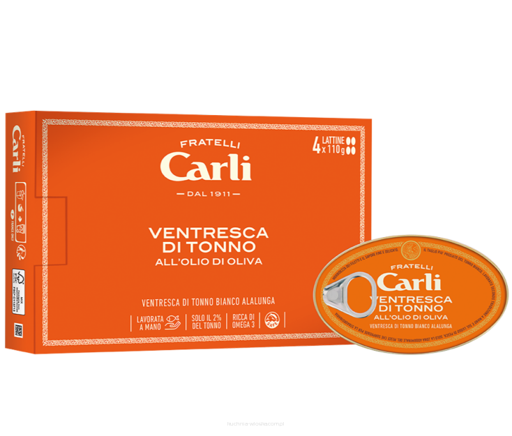 VENTRESCA - brzuszki tuńczyka białego w oliwie z oliwek, Carli, 110 g