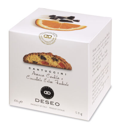 Cantuccini Kandyzowane Pomarańcze i Gorzka Czekolada, 200g