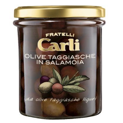 Oliwki odmiany Taggiasche w zalewie, Carli, 170 g